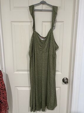 Hot Kiss Olive Green Floral Dress
